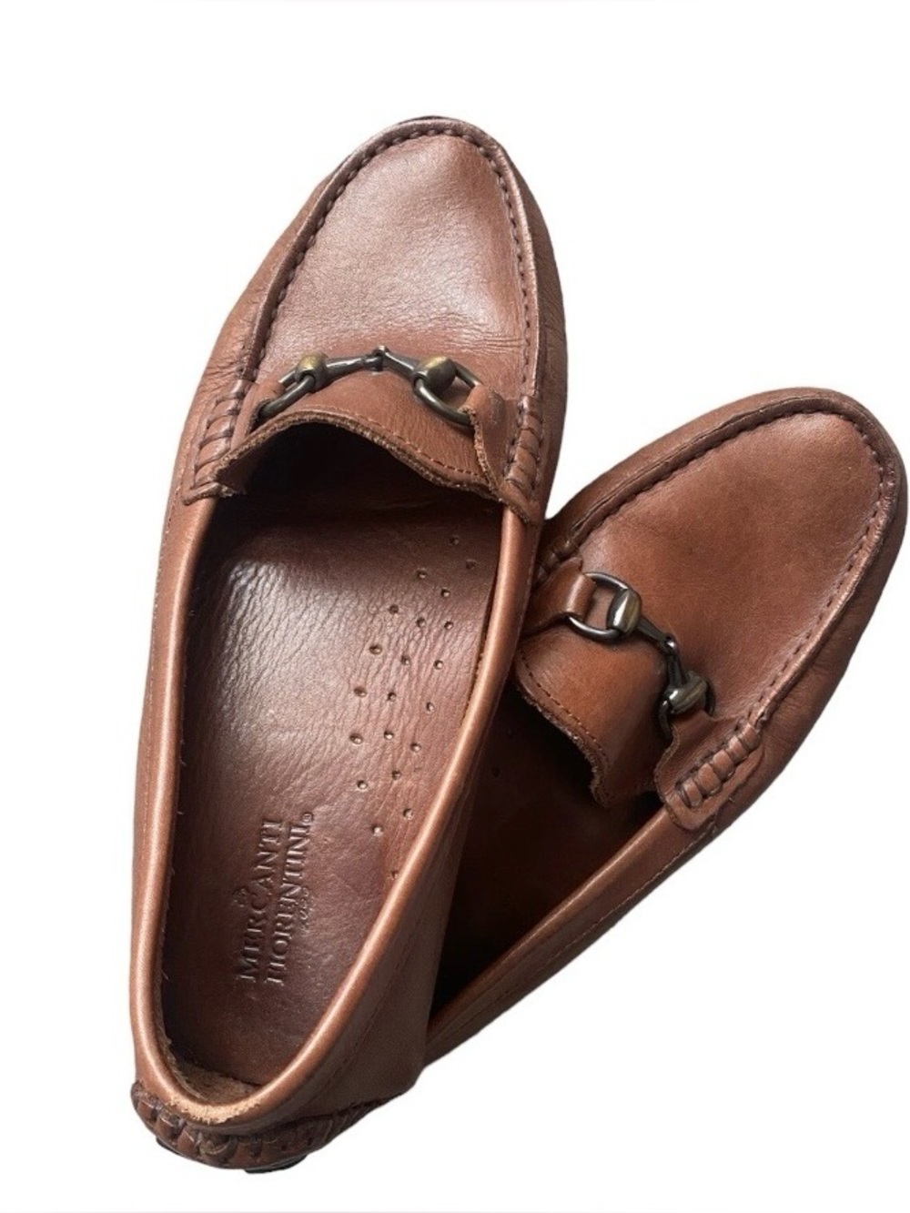 Mercanti Fiorentini Women's Leather Driving Loafers Slip
On Brown Size 8